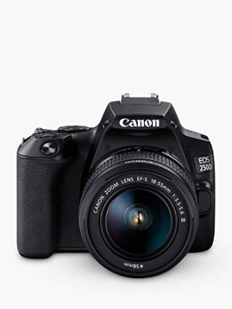 Canon 250D camera with 18-55 mm lens